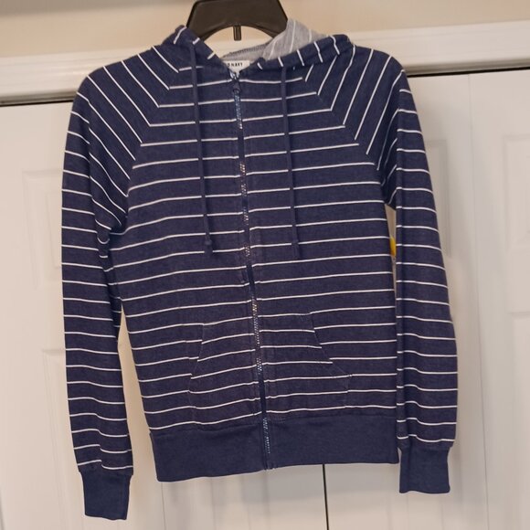 #260 3/$18 - Old Navy Purple/White Hooded Jacket Size XS - Picture 1 of 5